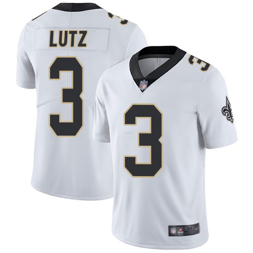 Men New Orleans Saints Limited White Wil Lutz Road Jersey NFL Football #3 Vapor Untouchable Jersey->women nfl jersey->Women Jersey